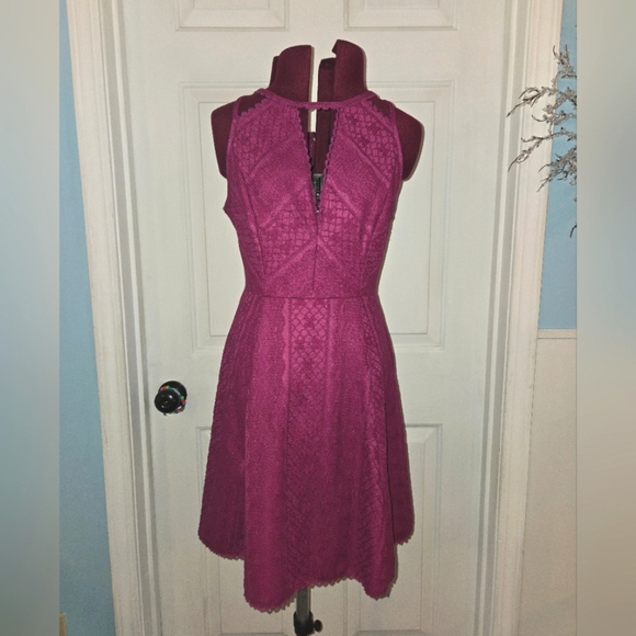 Free People Magenta Missed Connections Halter Mini Dress - Picture 3 of 15